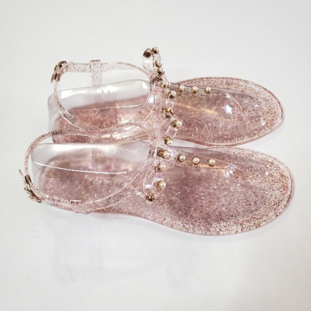 New Kelly & Katie CAMILE glitter jelly sandals - Champagne color
